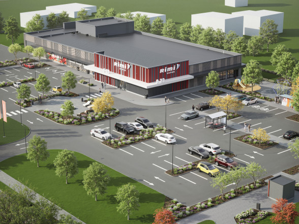 Construction of RIMI Shopping Center at Peldu Street 2, Ikšķile